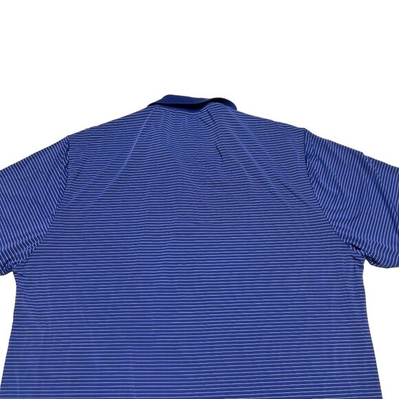 Tapulco Polo Shirt Mens XL Navy Blue Stripe Performance Stretch Golf Casual - Picture 4 of 7